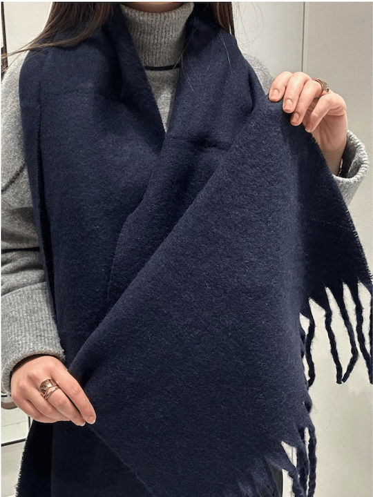 Frauen Wollschal Marineblau
