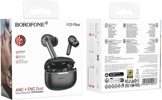 Borofone FQ9 Plus In-Ear Bluetooth-Freisprecheinrichtung Kopfhörer mit Ladeetui Schwarz