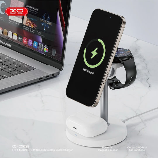 XO Ασύρματος Φορτιστής (Qi Pad) 15W Quick Charge 2.0 Μαύρος (CX038)