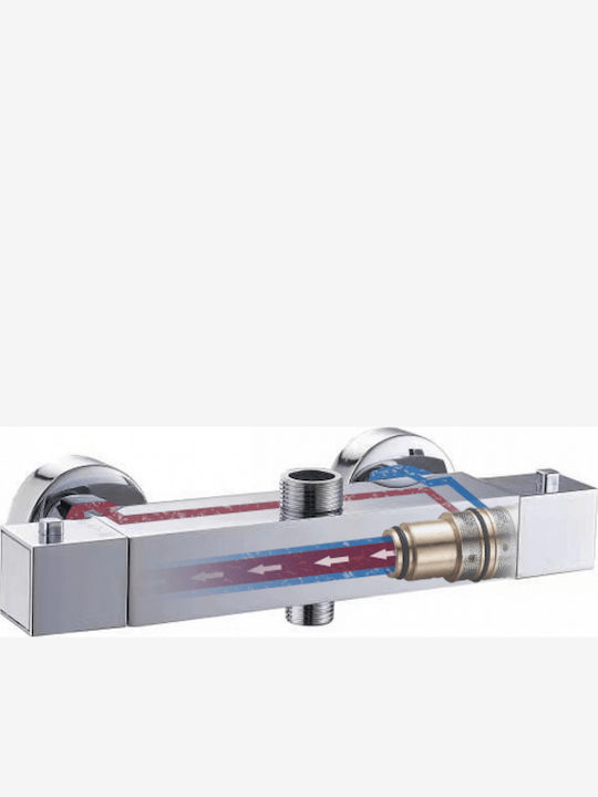 Inter Ceramic Ρυθμιζόμενη Στήλη Ντουζ με Μπαταρία Γκρι Inter Ceramic Ρυθμιζόμενη Στήλη Ντουζ με Μπαταρία Γκρι