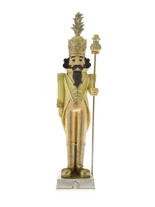 Iliadis Nutcracker de Crăciun Auriu din Polirosină Înălțime 27cm.