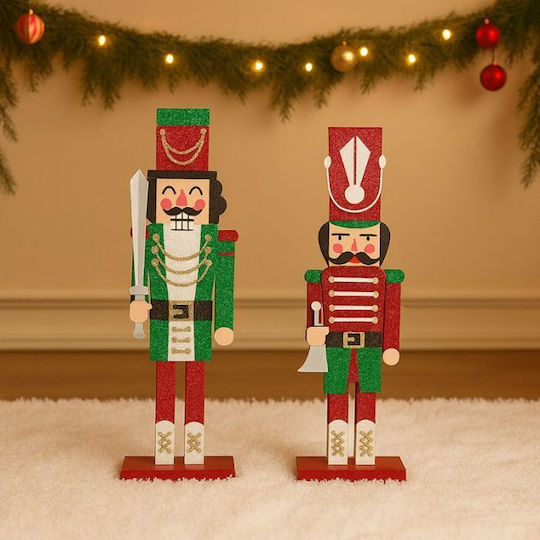 +Efo Nutcracker de Crăciun Lemn Înălțime 23cm. 2buc