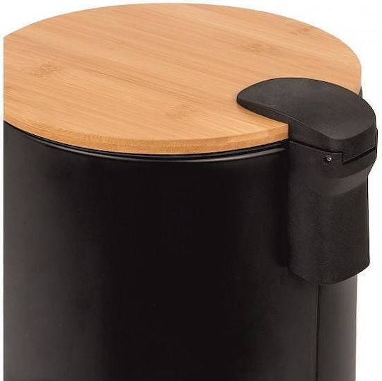 Inter Ceramic Metallic Set Bathroom Brush And Trash Can 5lt Gray