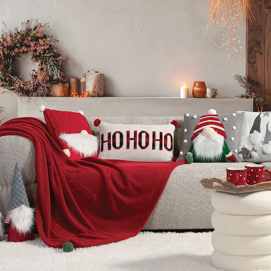 Nef-Nef Homeware Christmas Decorative Square Pillowcase Stars White 40x40cm