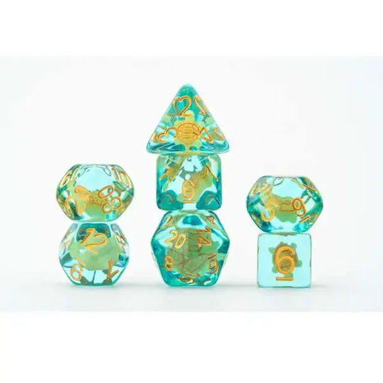 16mm Resin Polyhedral Dice Set Turtle