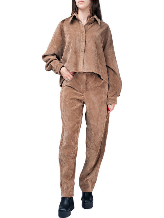 Дълъг ръкав Женска Риза Camel, Brown
