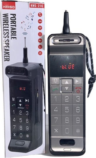 Kimiso KMS-216 Ηχείο Bluetooth 5W με Ραδιόφωνο και Διάρκεια Μπαταρίας έως 6 ώρες Μαύρο