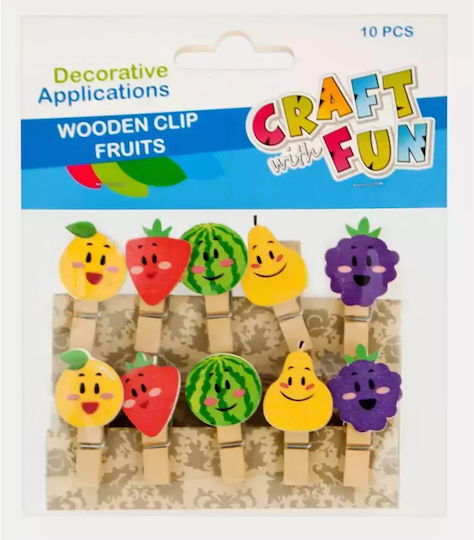 Craft with Fun Ξύλινο Διακοσμητικό 10τμχ