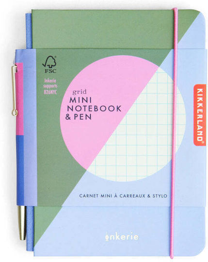 Kikkerland Kikkerland A6 96 Sheets Square Notebook with Pen Case Various Designs