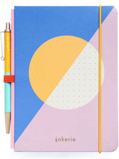 Kikkerland Notebook A6 Bullet 96 Sheets with Dots with Pen Case (Miscellaneous Designs)