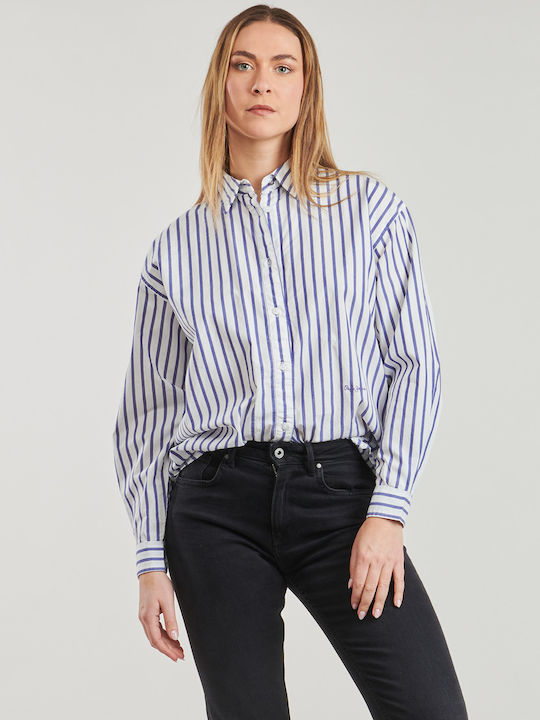 Artemisa Langärmelig Damen Hemd Blau Gestreift