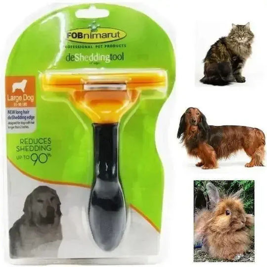 FOBnimarut Pieptene Mare pentru câini cu părul lung cu Razor pentru Îngrijirea Blănii Galben