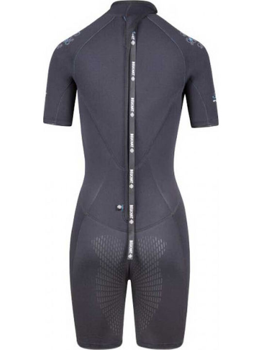 Beuchat Alize Shorty Collar Моношорт Водолазен Костюм Двойно Подплатен С Цип Черен 3мм