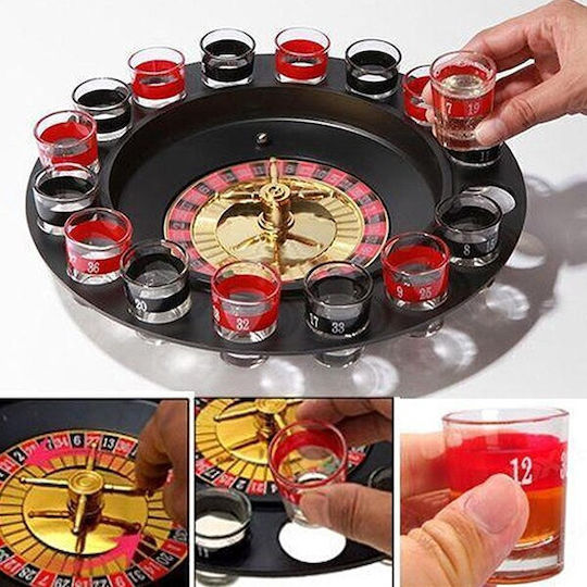 Casino Roulette Drinking Game from Plastic Set of 18pcs V0203055