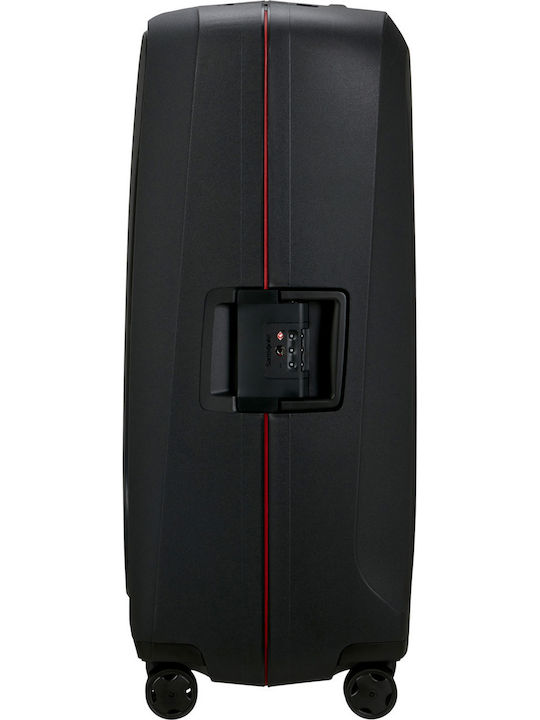 Samsonite Essens Spinner Μεγάλη Βαλίτσα Ταξιδίου Σκληρή Charcoal/red με 4 Ρόδες Ύψους 81εκ.