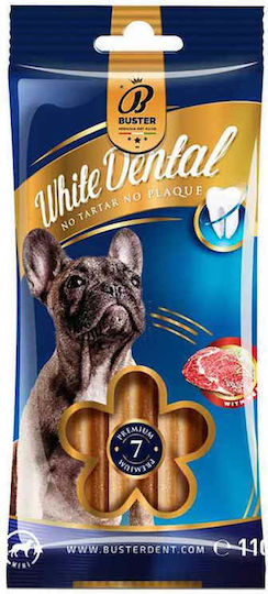 Buster Dent White Dental Meat Beef Dog Dental Stick against Bad Breath for Small Breeds 110gr 28pcs