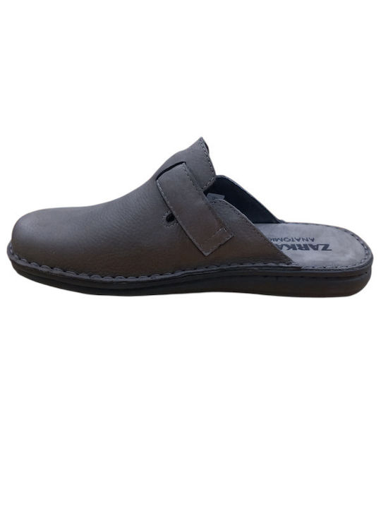 Men's Leather Slippers Gray