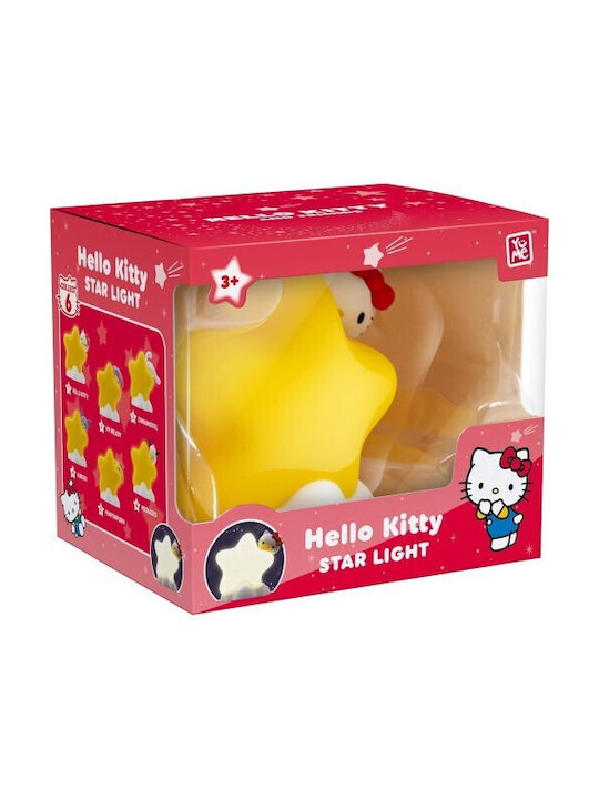 YuMe Toys Kinder Dekorative Lampe Hello Kitty Gelb 5x5x9εκ.