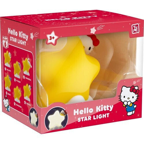 YuMe Toys Kinder Dekorative Lampe Hello Kitty Gelb 5x5x9εκ.