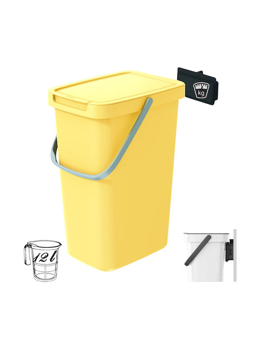 Prosperplast Paper Office Waste Bin 12lt Yellow 19.7x37.5x26cm