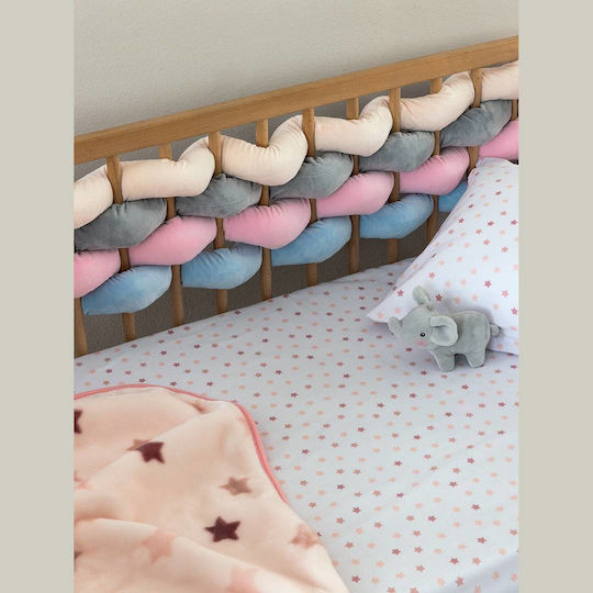Palamaiki Paffy Crib Bumpers Braided Inside Paffy Pink 6x220cm