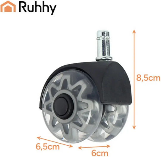 Ruhhy Kit for Office Chair Metallic 5 Pieces 1.1x2.2cm Grey