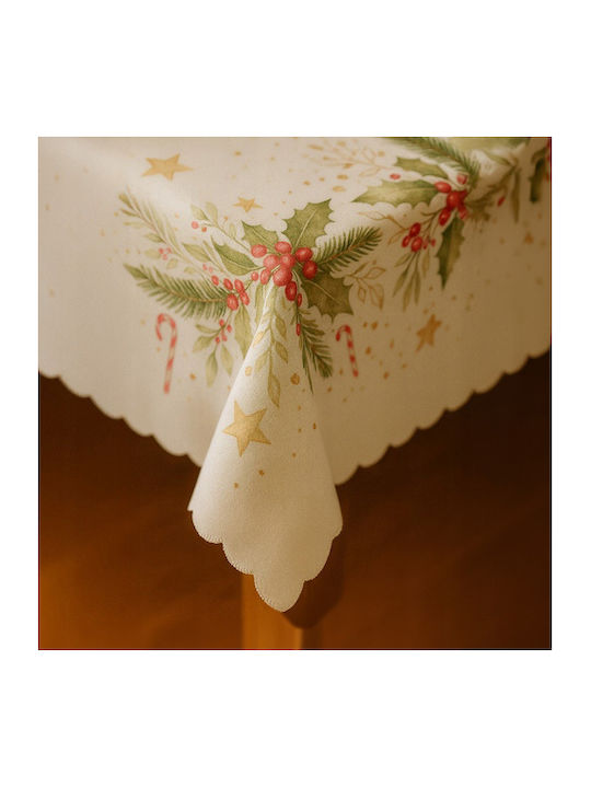 Weihnachtlich Tischtuch Weiß L220xB140cm.