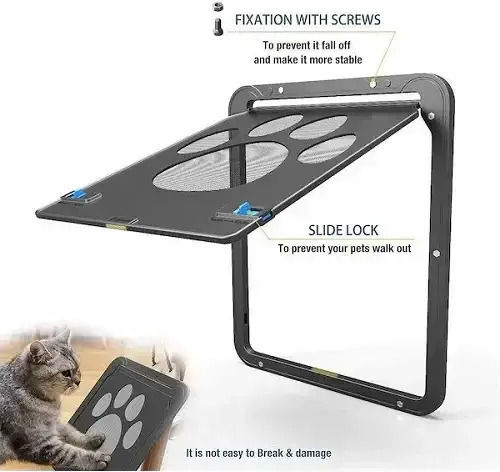 Pet Screen Πόρτα Σκύλου σε Γκρι Χρώμα 24 x 29εκ.