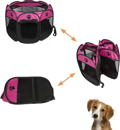 Nunbell Pet Foldable Park Dog Octagon in Red Color