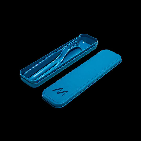Muitomas Reisebesteck-Set 3-teilig Blaues Etui Setcutlery3bl