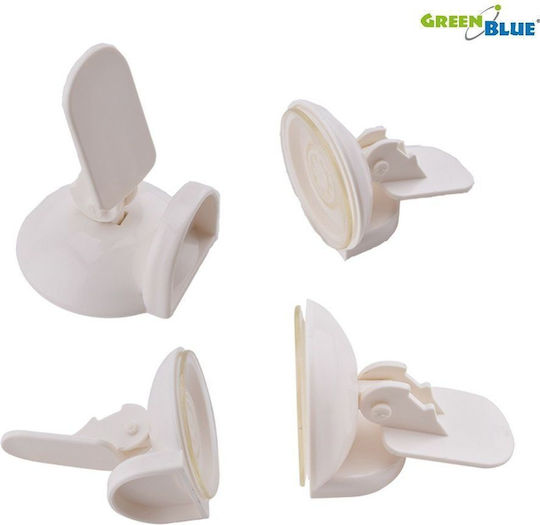 Green Blue Door Safety Lock with Sticker made of Plastic in White Color 2pcs