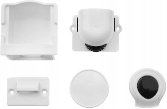 Bocioland Cabinet & Drawer Lock with Magnet made of Plastic in White Color 4pcs