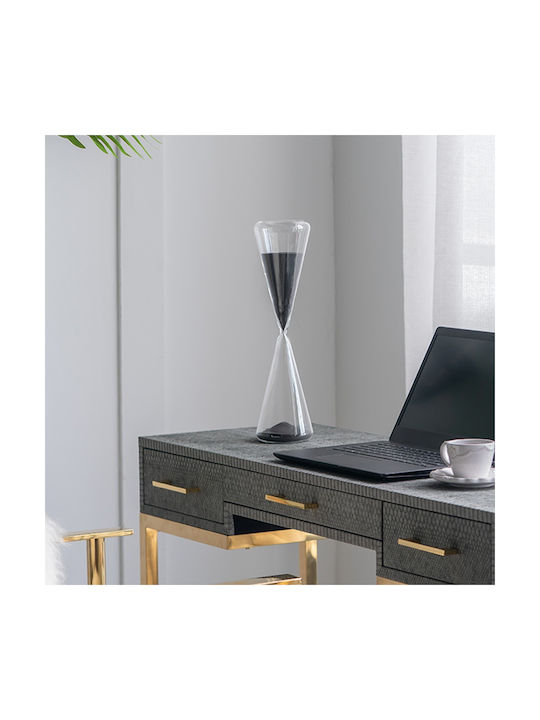 Artekko Hourglass Κλεψύδρα Διακοσμητική Γυαλί Μαύρο 10.8x10.8x39 Cm 10.8cm X 10.8cm X 39cm