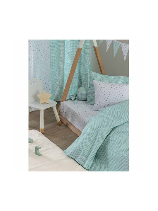 Palamaiki Sheet Single Cotton BB101 Aqua 170x260cm
