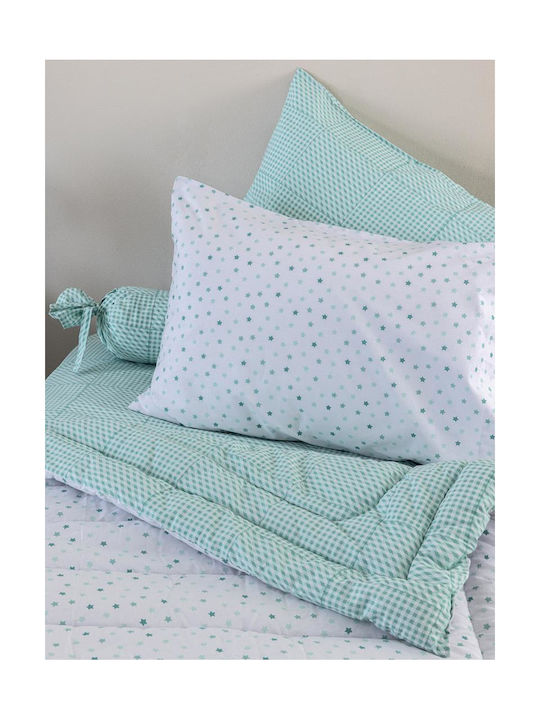 Palamaiki Sheet Single with Elastic Band Cotton BB101 Aqua 110x200cm