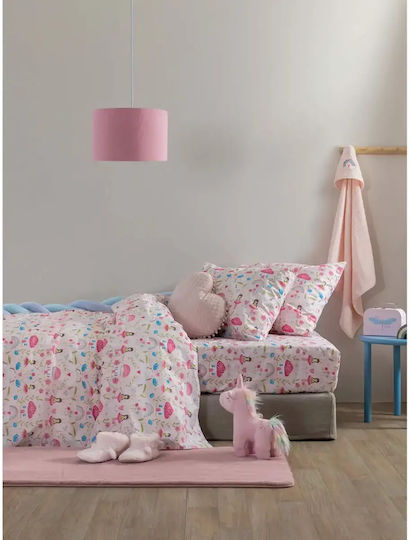 Palamaiki Seturi de cearșafuri Single Bumbac MK772 Roz 170x260cm 3buc
