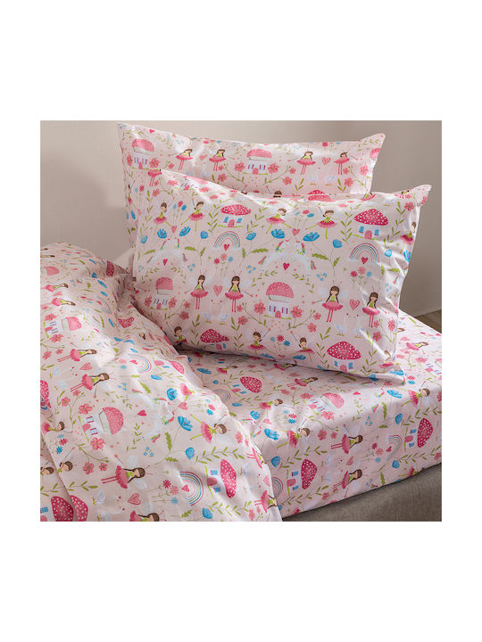 Palamaiki Bettwäsche-Set Einzel Baumwolle MK772 Rosa 170x260cm 3Stück