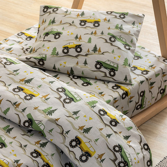 Palamaiki Bettwäsche-Set Einzel Baumwolle MK775 Grün 170x260cm 3Stück