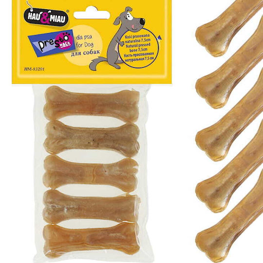 Hau&miau Natürlicher gepresster Knochen 7,5 cm 5 Stück Packung 75 g Packung 96 Packungen Box
