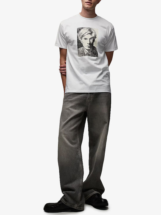 Herrenblusen Kurzarm T-Shirt Weiß