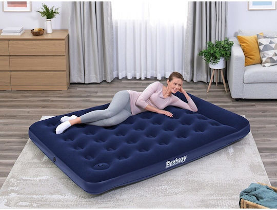 Bestway Надуваем Матрак За Сън Двойно С Интегрирана Помпа 203x152x28см Син