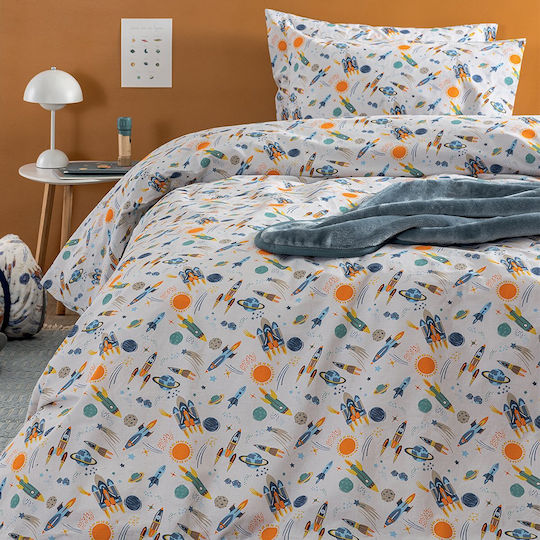 Palamaiki Set Kids Duvet Cover Single with Pillowcase Cotton Multicolored 160x240cm