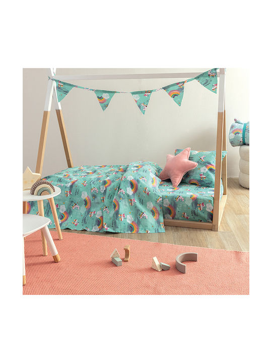 Palamaiki My Kingdom Set Kids Duvet Cover Single with Pillowcase Cotton Green 160x240cm