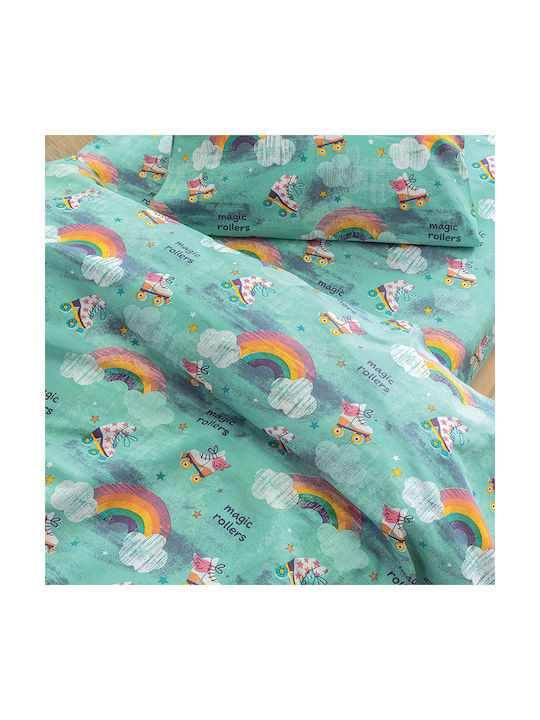 Palamaiki My Kingdom Set Kids Duvet Cover Single with Pillowcase Cotton Green 160x240cm