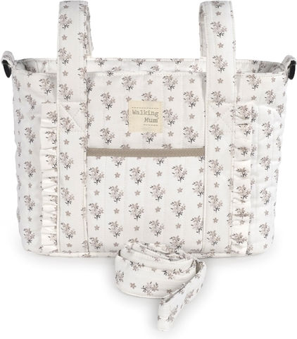 Walking Mum Τσάντα Μαιευτηρίου Ώμου/Χειρός Botton Flowers Μπεζ 49x38x17εκ.