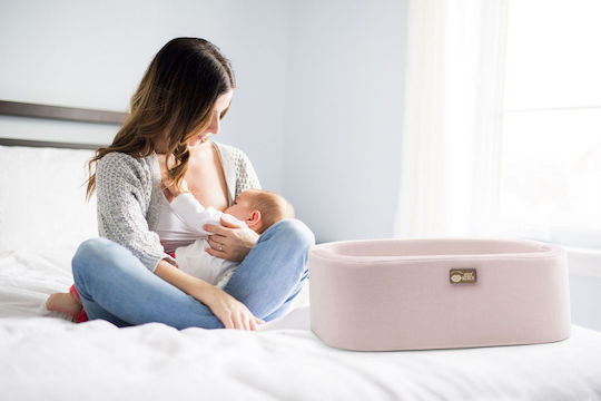 Hanah Home Cradle with Mattress Pink-White