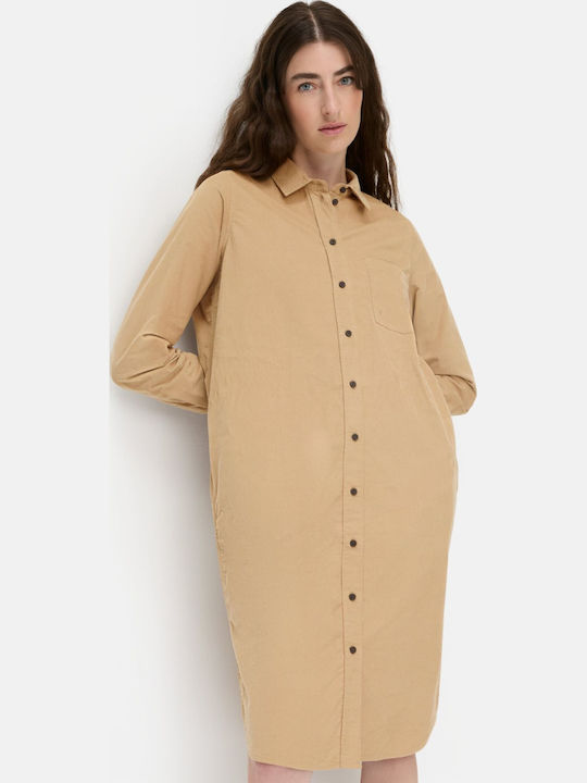 Midi Hemdkleid Ecru