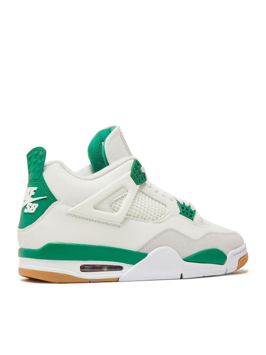 Air  4 Retro SB Herren Stiefel Sail / Pine Green / Neutral Grey / White