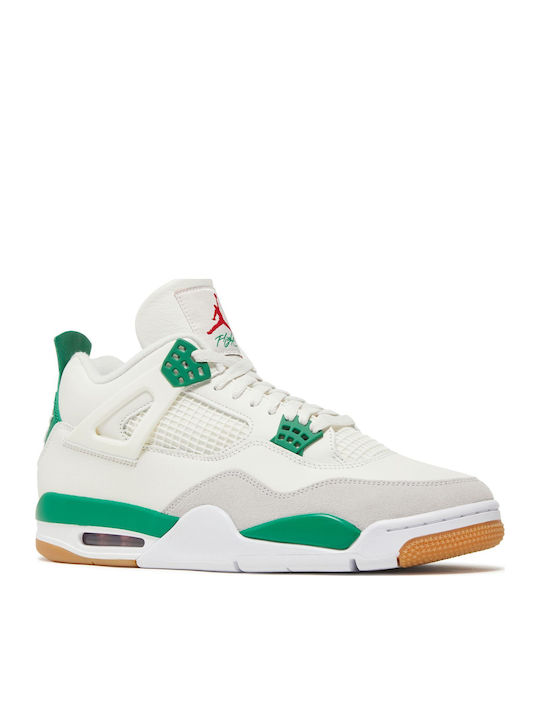 Air  4 Retro SB Herren Stiefel Sail / Pine Green / Neutral Grey / White