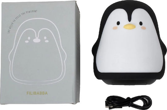 Filibabba Φωτάκι Νυκτός LED Penguin Πολύχρωμo